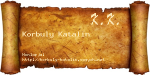 Korbuly Katalin névjegykártya